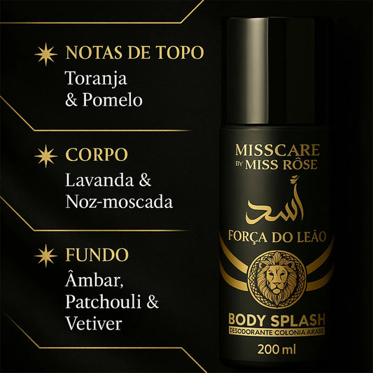 Body Splash Masculino 200ml — Oriental, Amadeirado e Cítrico