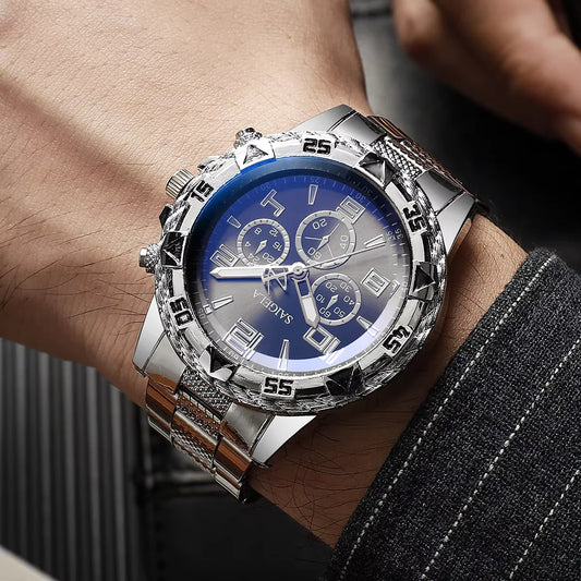Relógio Masculino Arabic Dial — Aço Tungstênio