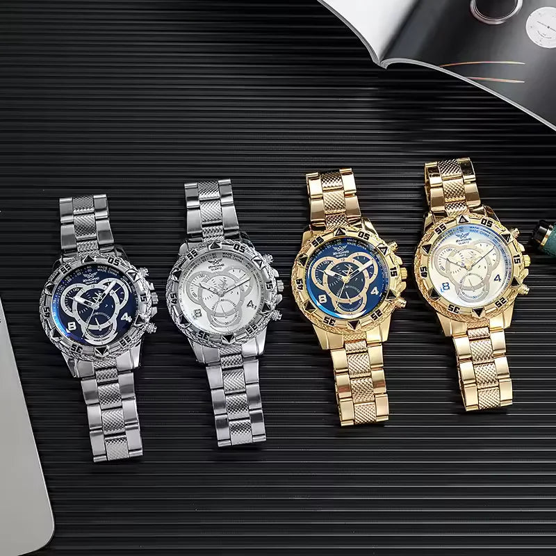 Relógio Masculino Arabic Dial — Aço Tungstênio