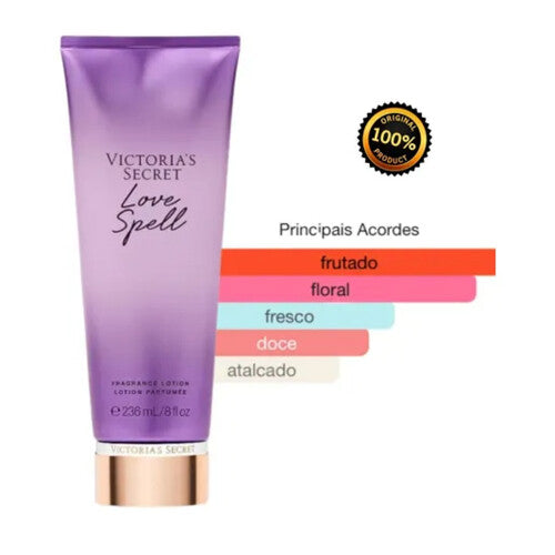 Combo Victoria’s Secret Love Spell — Creme Hidratante 236ml + Body Splash 250ml