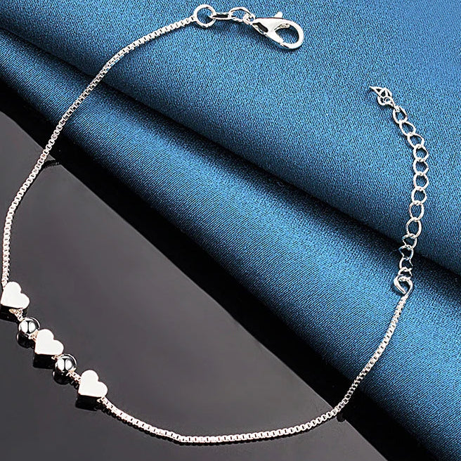Pulseira Coração - Prata Esterlina ou banhado a Ouro 18K