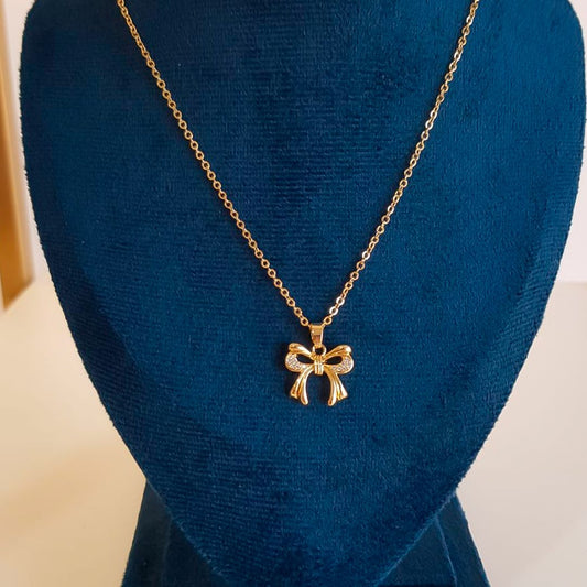 COLAR COM LAÇO BANHADO OURO 18K