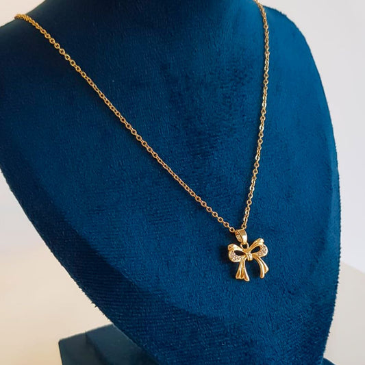 COLAR COM LAÇO BANHADO OURO 18K