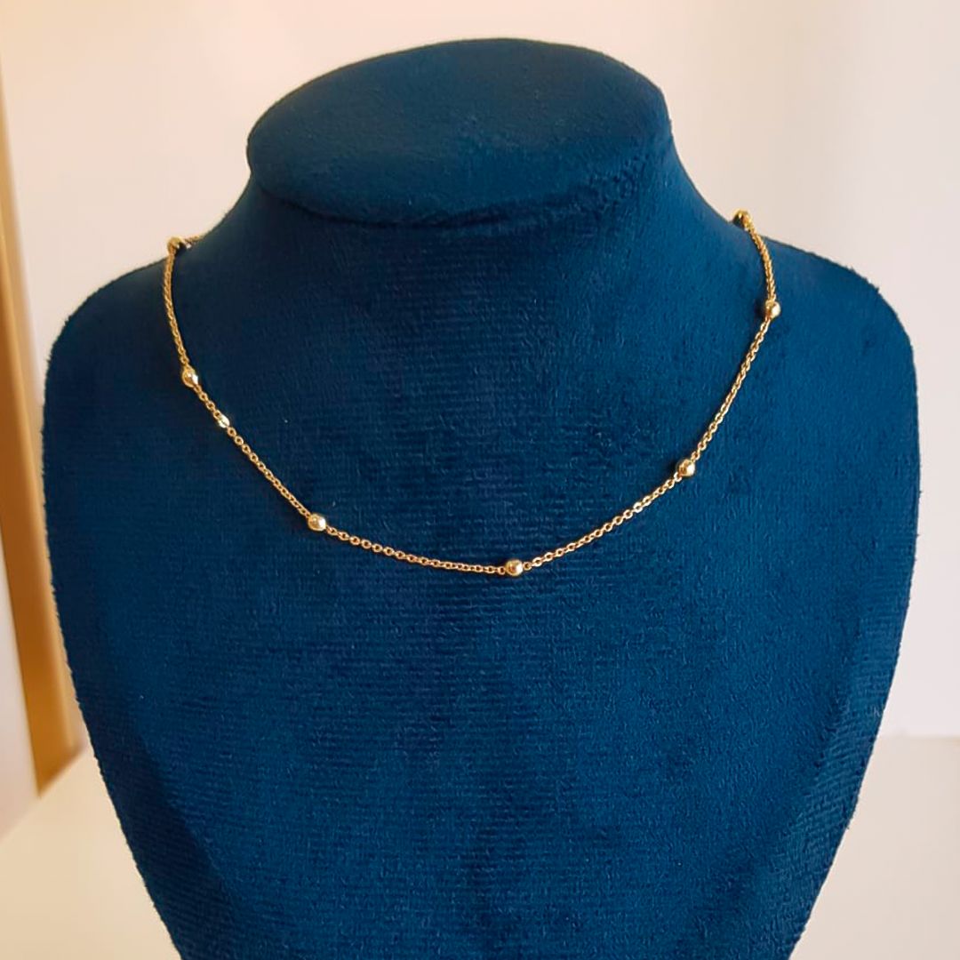 Choker com Bolinha Banhada a Ouro 18K